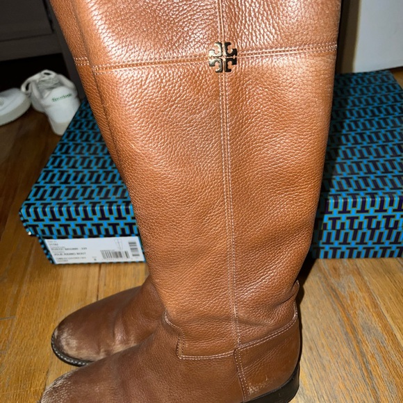 Tory Burch rustic brown (tan) Leather Jolie Riding boot size 8 - Picture 4 of 14
